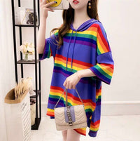 Harajuku Rainbow Stripe Hoodies